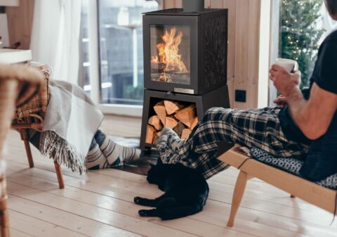 Poêle à bois Eclipse FONDIS socle acier noir