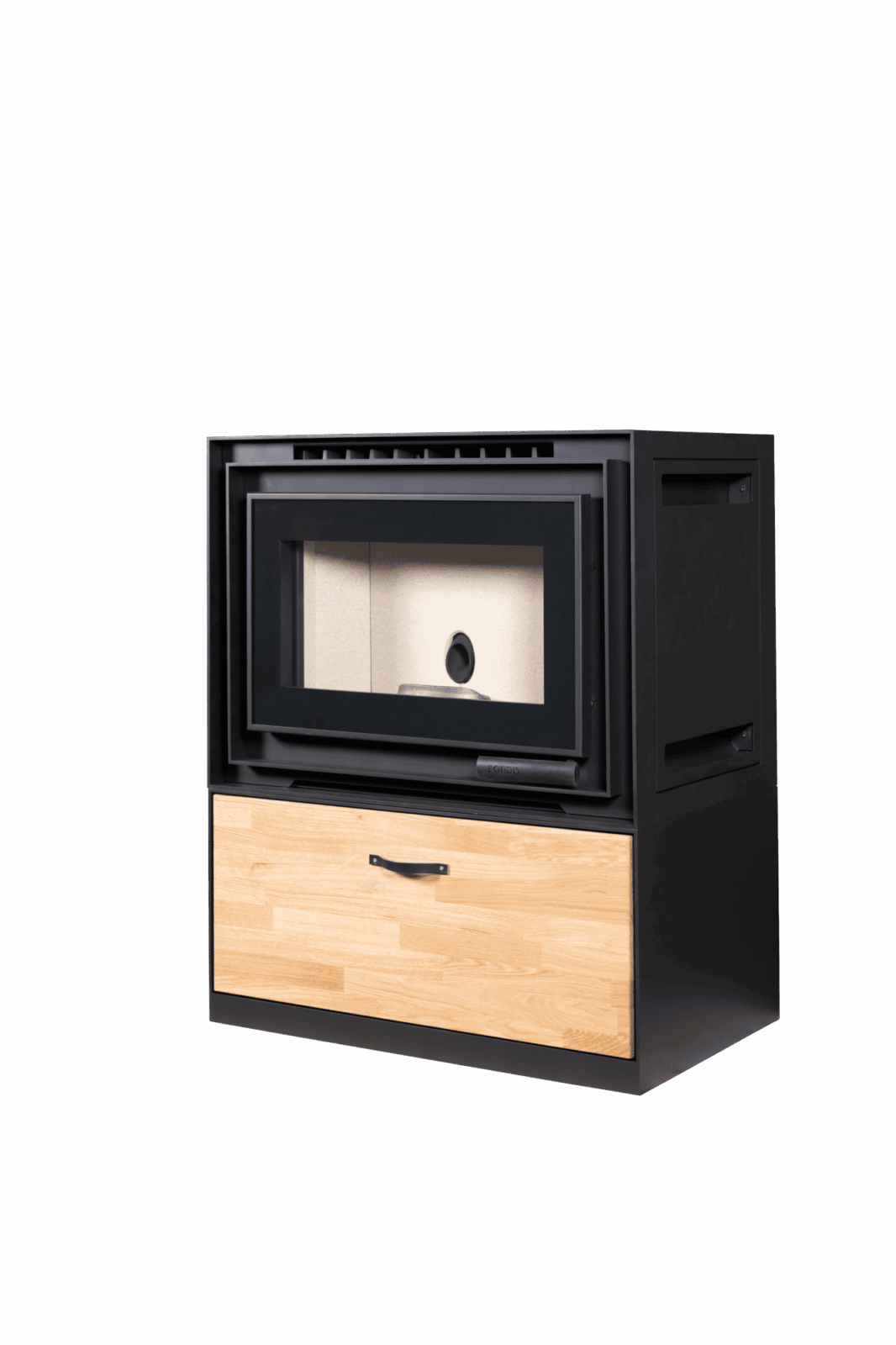 Casier en acier avec tiroir en bois